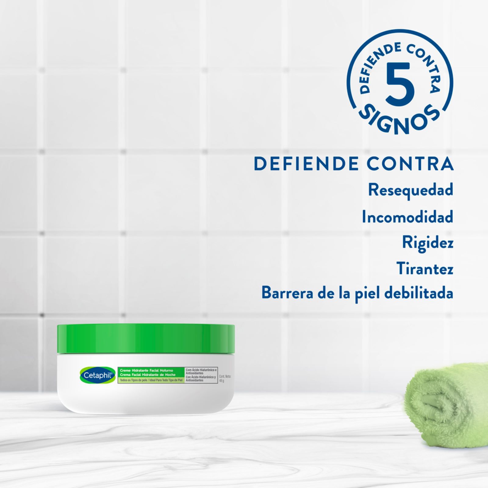CETAPHIL Crema Facial Hidratante Noche con &Aacute;cido Hialur&oacute;nico