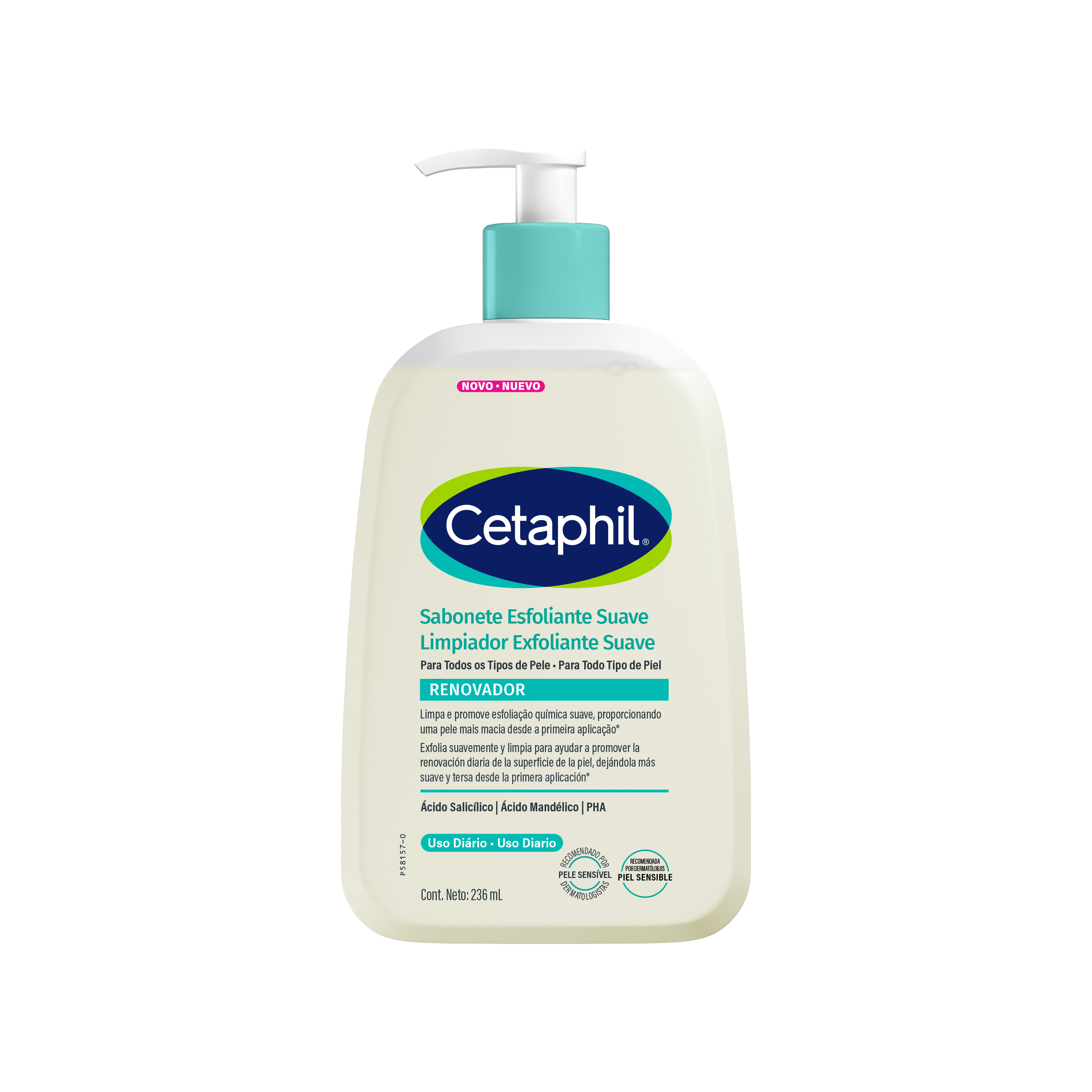 Limpiador Exfoliante Suave Renovador con &Aacute;cido Salic&iacute;lico y &Aacute;cido Mand&eacute;lico para Rostro y Cuerpo